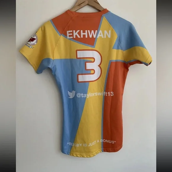 Akuma Rugby Jersey Ekhwan Rugby Football Club Yellow Size Large Taylor Swift - Picture 8 of 12